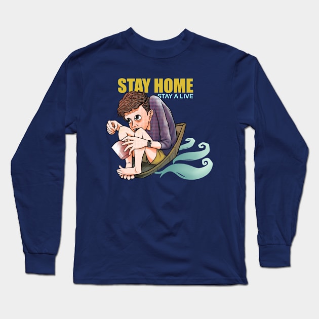 STAY AT HOME Long Sleeve T-Shirt by Fafa's Store